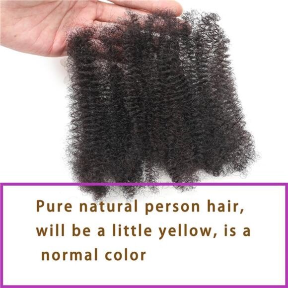 Bulk Human Hair 16-Inch 30g/bundle Natural Black Mini Twist Human main image 3
